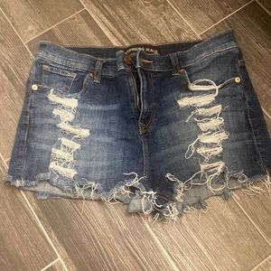 Express distressed short shorts